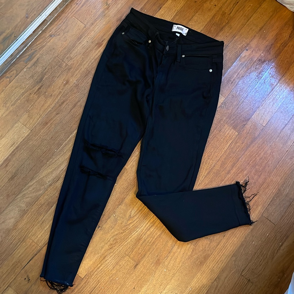 Black Paige Verdugo Crop Jeans